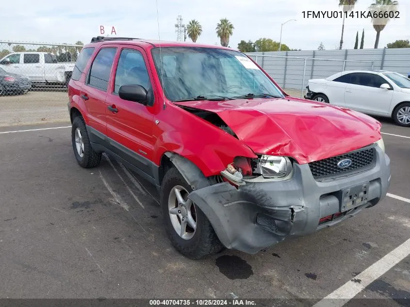 2001 Ford Escape Xls VIN: 1FMYU01141KA66602 Lot: 40704735