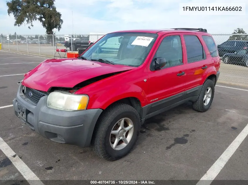 2001 Ford Escape Xls VIN: 1FMYU01141KA66602 Lot: 40704735