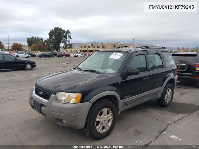 2001 Ford Escape Xlt VIN: 1FMYU04121KF79245 Lot: 40846988