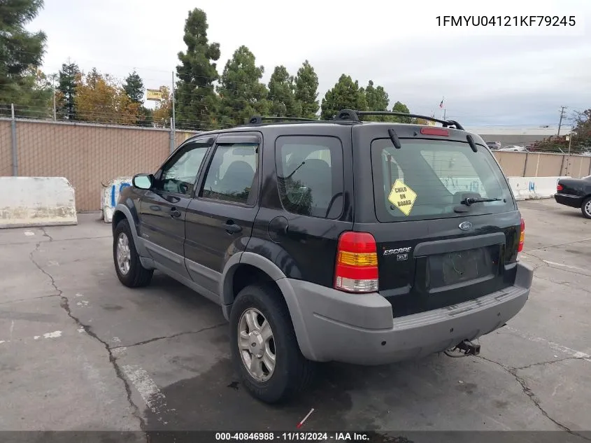 2001 Ford Escape Xlt VIN: 1FMYU04121KF79245 Lot: 40846988