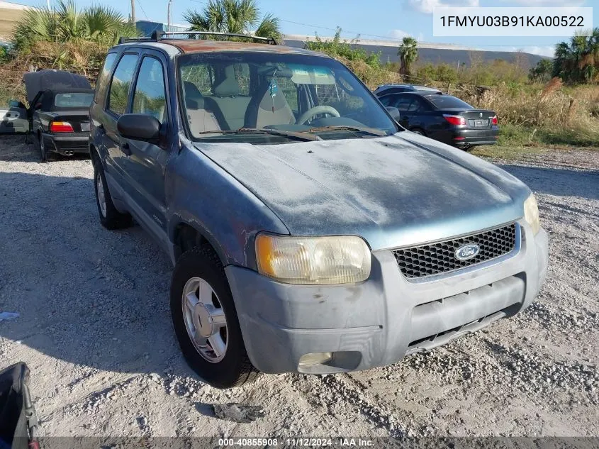 2001 Ford Escape Xlt VIN: 1FMYU03B91KA00522 Lot: 40855908