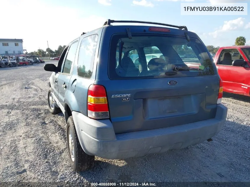 2001 Ford Escape Xlt VIN: 1FMYU03B91KA00522 Lot: 40855908