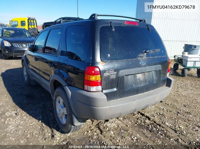 2002 Ford Escape Xlt VIN: 1FMYU04162KD79678 Lot: 12101423