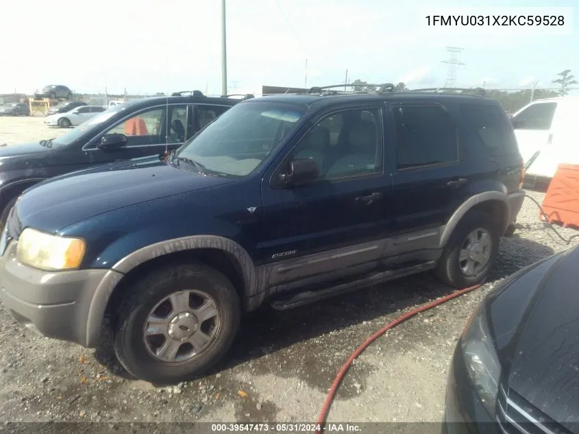 2002 Ford Escape Xlt VIN: 1FMYU031X2KC59528 Lot: 39547473