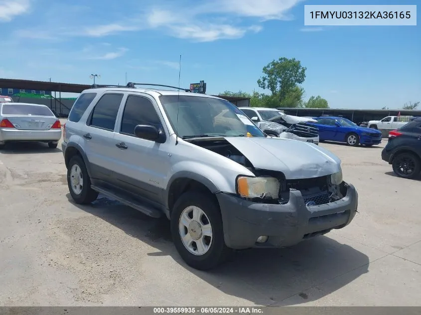 2002 Ford Escape Xlt VIN: 1FMYU03132KA36165 Lot: 40630399