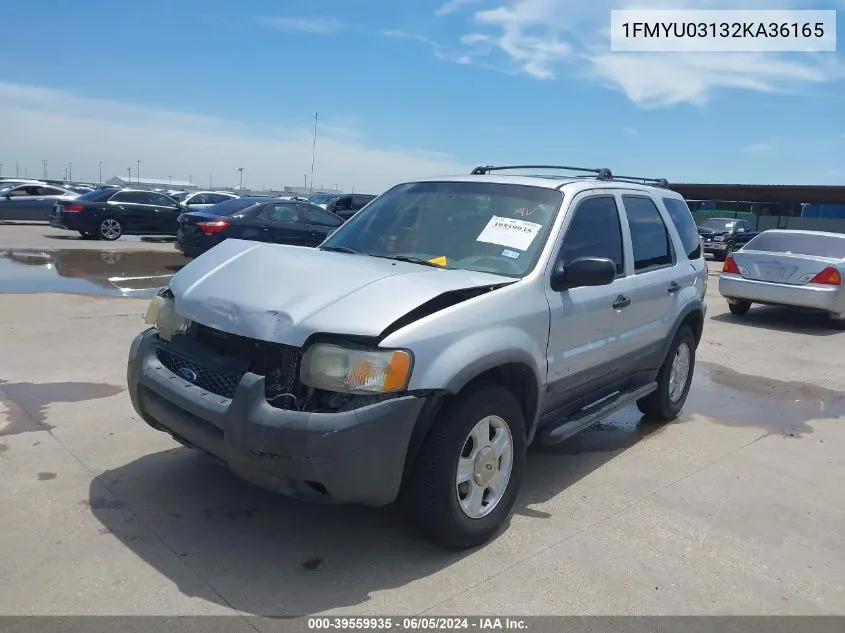 2002 Ford Escape Xlt VIN: 1FMYU03132KA36165 Lot: 40630399