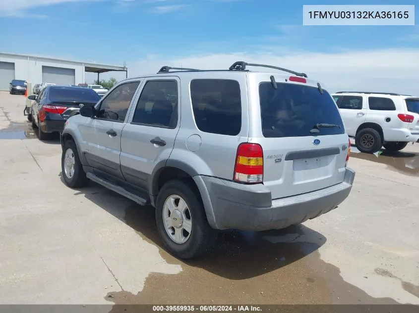 2002 Ford Escape Xlt VIN: 1FMYU03132KA36165 Lot: 40630399