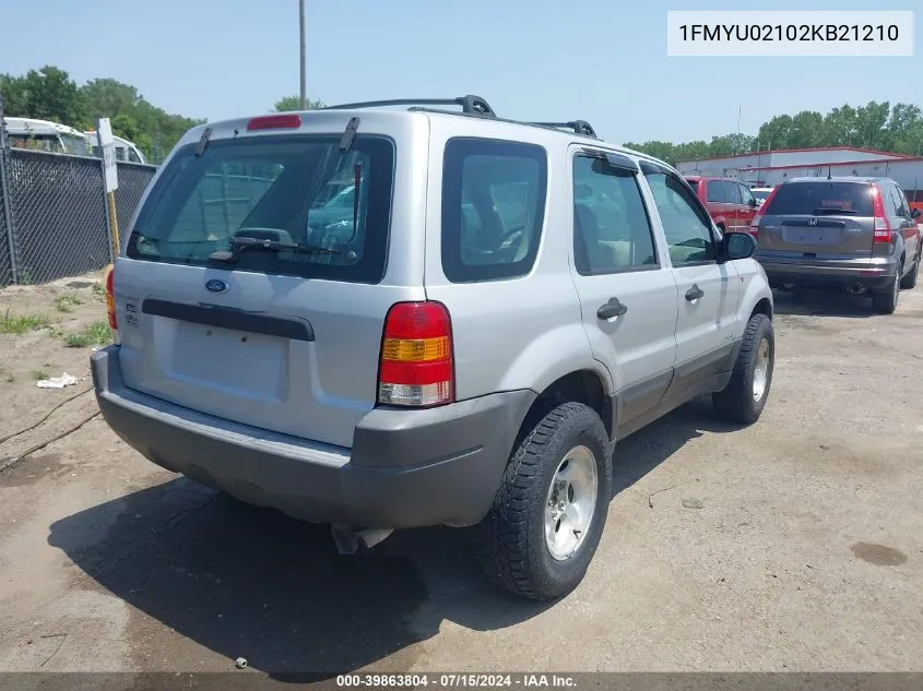 2002 Ford Escape Xls VIN: 1FMYU02102KB21210 Lot: 39863804