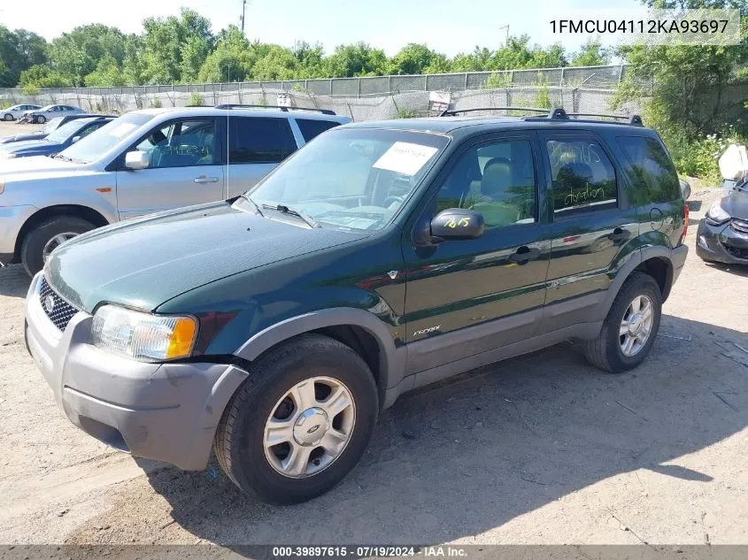 2002 Ford Escape Xlt VIN: 1FMCU04112KA93697 Lot: 39897615