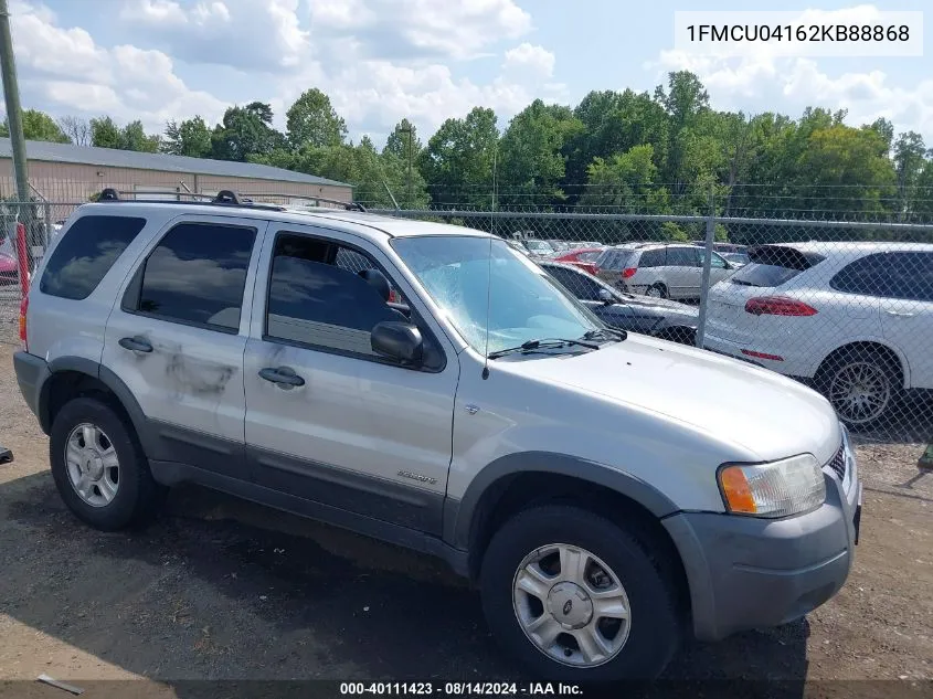 2002 Ford Escape Xlt VIN: 1FMCU04162KB88868 Lot: 40111423