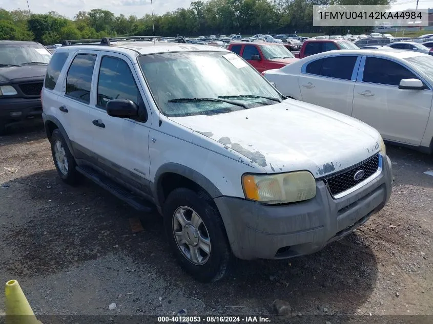 2002 Ford Escape Xlt VIN: 1FMYU04142KA44984 Lot: 40128053