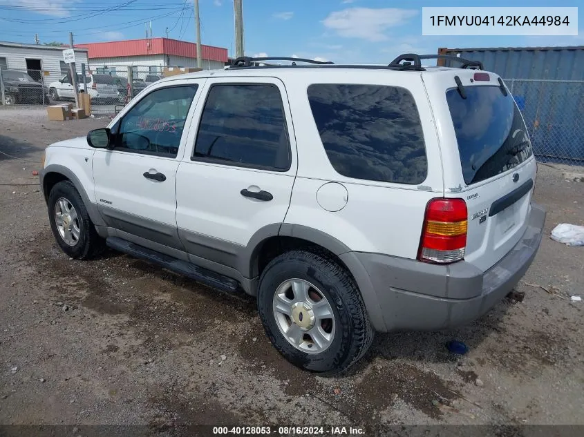 2002 Ford Escape Xlt VIN: 1FMYU04142KA44984 Lot: 40128053