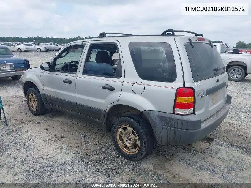 2002 Ford Escape Xls VIN: 1FMCU02182KB12572 Lot: 40160458