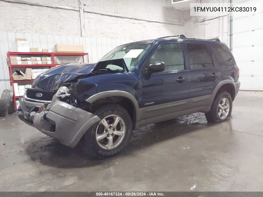 1FMYU04112KC83019 2002 Ford Escape Xlt