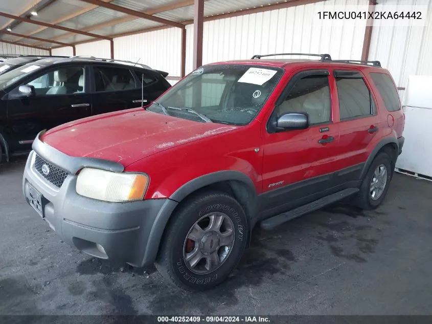 2002 Ford Escape Xlt VIN: 1FMCU041X2KA64442 Lot: 40252409