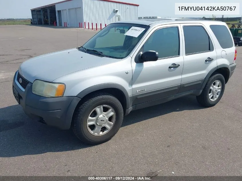 2002 Ford Escape Xlt VIN: 1FMYU04142KA50767 Lot: 40306117