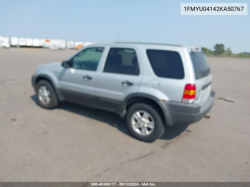 2002 Ford Escape Xlt VIN: 1FMYU04142KA50767 Lot: 40306117