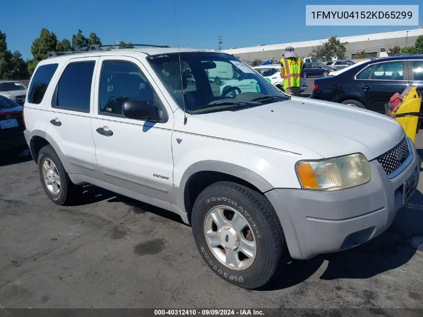 2002 Ford Escape Xlt VIN: 1FMYU04152KD65299 Lot: 40312410