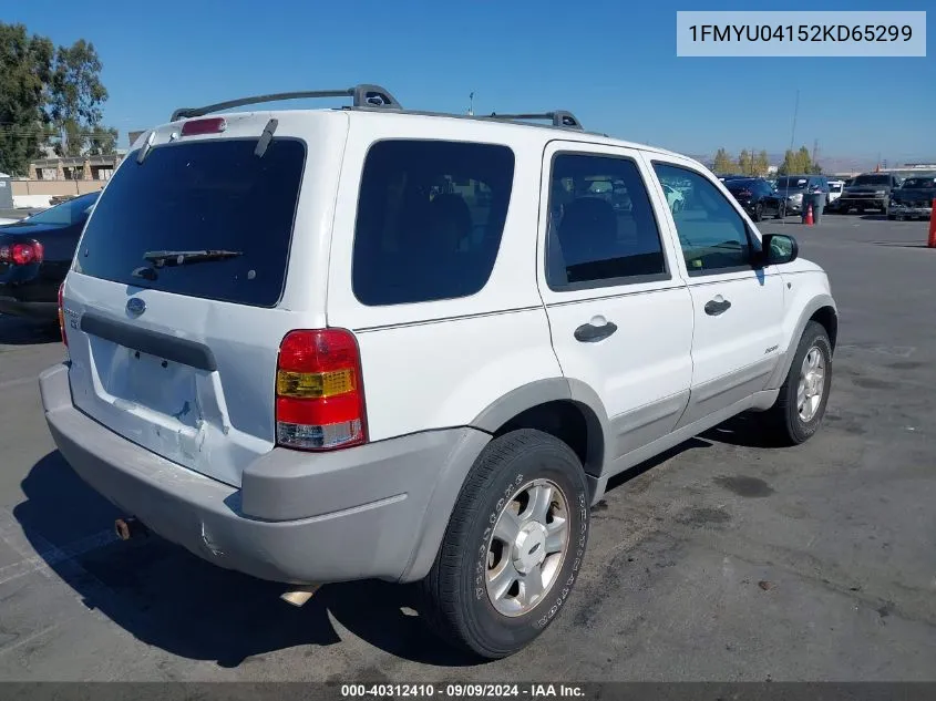 2002 Ford Escape Xlt VIN: 1FMYU04152KD65299 Lot: 40312410