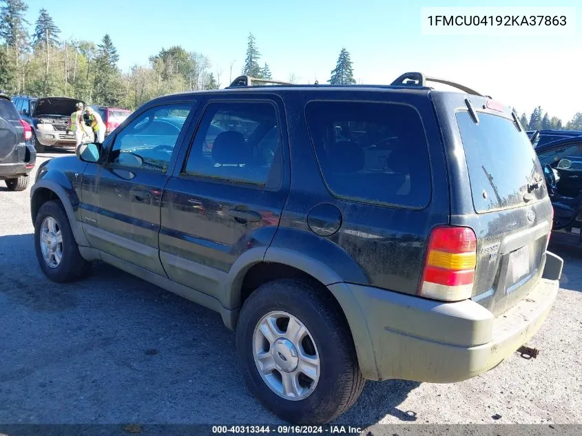 2002 Ford Escape Xlt VIN: 1FMCU04192KA37863 Lot: 40313344