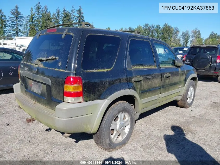 2002 Ford Escape Xlt VIN: 1FMCU04192KA37863 Lot: 40313344