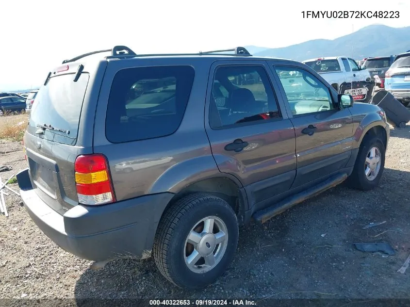 2002 Ford Escape Xls VIN: 1FMYU02B72KC48223 Lot: 40322653