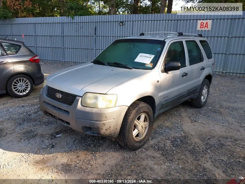 2002 Ford Escape Xls VIN: 1FMYU02152KA08398 Lot: 40330160