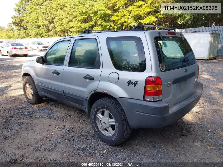 2002 Ford Escape Xls VIN: 1FMYU02152KA08398 Lot: 40330160