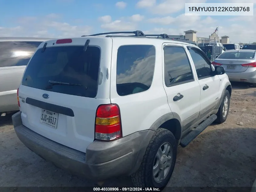 2002 Ford Escape Xlt VIN: 1FMYU03122KC38768 Lot: 40338906