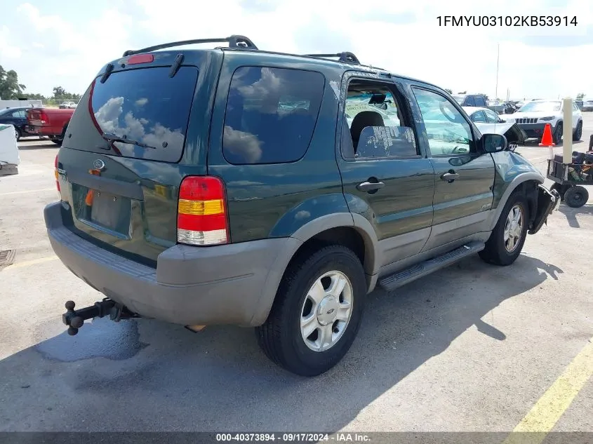 2002 Ford Escape Xlt VIN: 1FMYU03102KB53914 Lot: 40373894