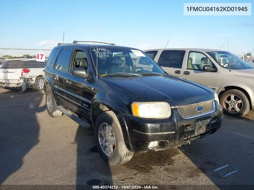 2002 Ford Escape Xlt VIN: 1FMCU04162KD01945 Lot: 40374212