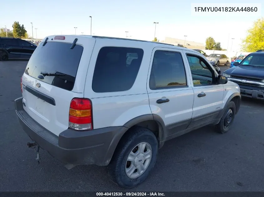 2002 Ford Escape Xlt VIN: 1FMYU04182KA44860 Lot: 40412530