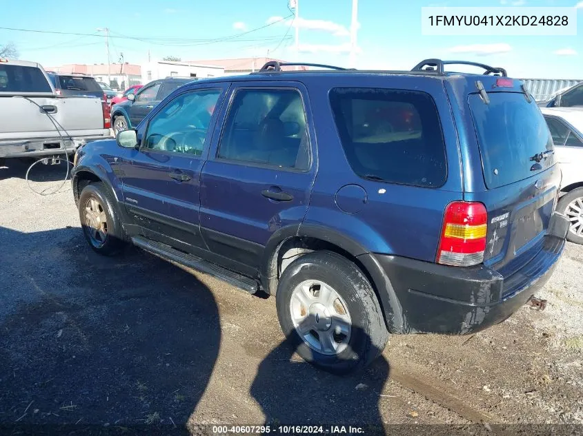 2002 Ford Escape Xlt VIN: 1FMYU041X2KD24828 Lot: 40607295