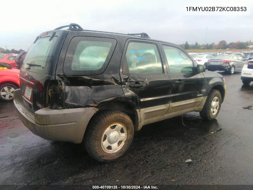 2002 Ford Escape Xls VIN: 1FMYU02B72KC08353 Lot: 40709135