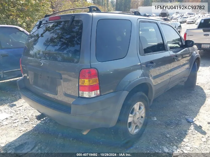 2002 Ford Escape Xlt VIN: 1FMYU04192KC93782 Lot: 40719492