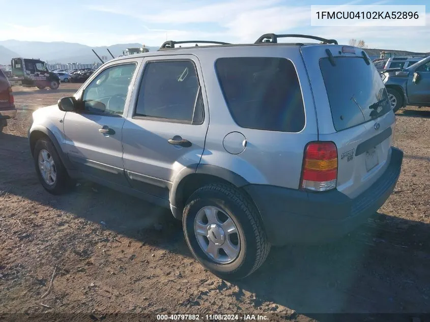 2002 Ford Escape Xlt VIN: 1FMCU04102KA52896 Lot: 40797882