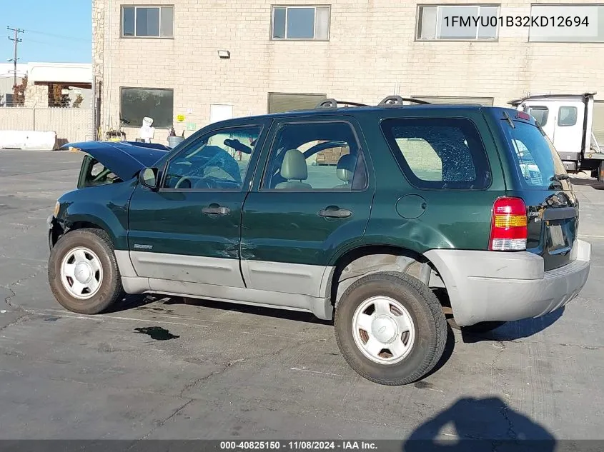 2002 Ford Escape Xls VIN: 1FMYU01B32KD12694 Lot: 40825150