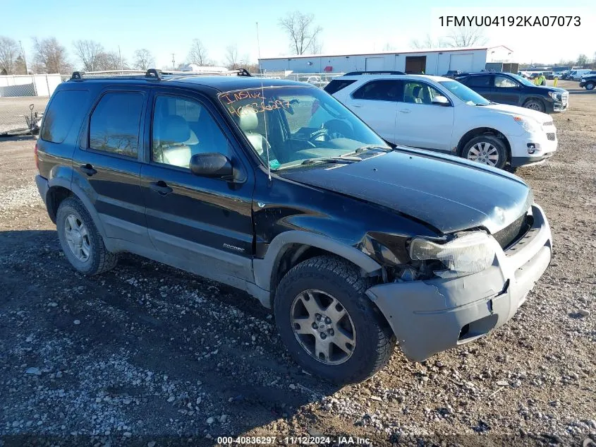 2002 Ford Escape Xlt VIN: 1FMYU04192KA07073 Lot: 40836297