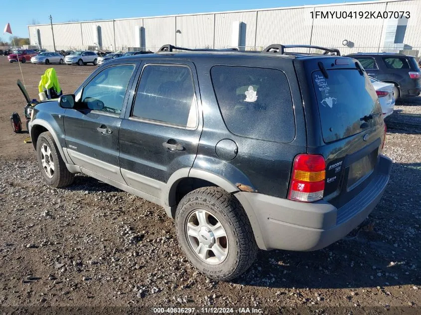 2002 Ford Escape Xlt VIN: 1FMYU04192KA07073 Lot: 40836297