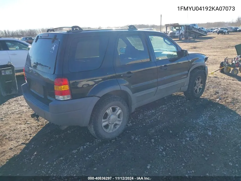 2002 Ford Escape Xlt VIN: 1FMYU04192KA07073 Lot: 40836297