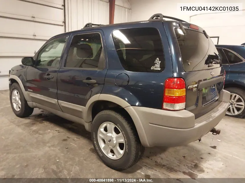 2002 Ford Escape Xlt VIN: 1FMCU04142KC01035 Lot: 40841598