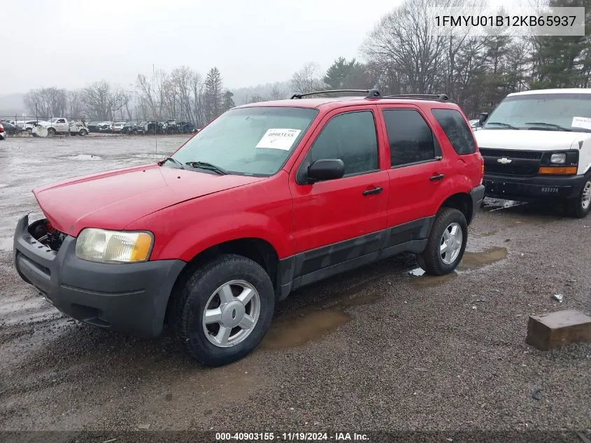 2002 Ford Escape Xls VIN: 1FMYU01B12KB65937 Lot: 40903155