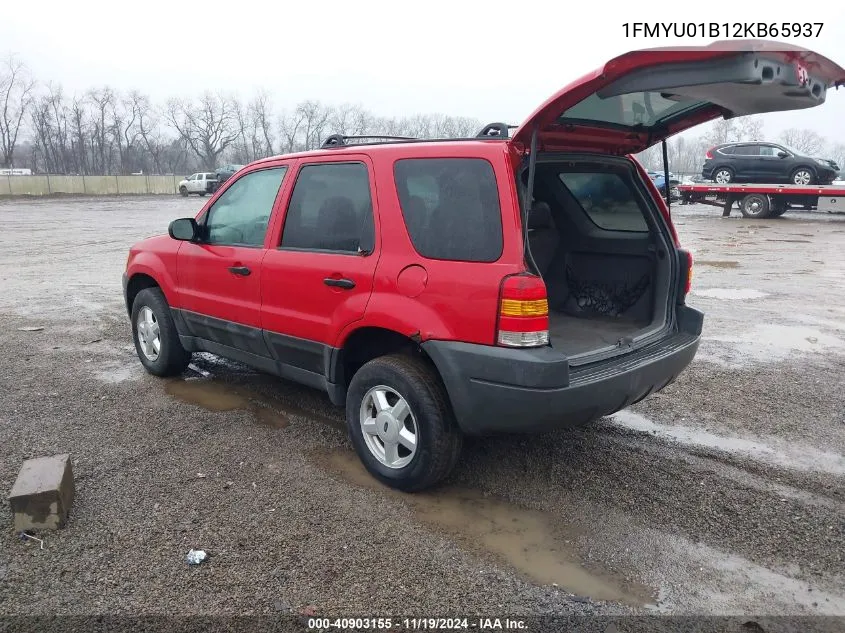 2002 Ford Escape Xls VIN: 1FMYU01B12KB65937 Lot: 40903155