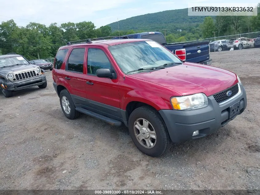 2003 Ford Escape Xlt VIN: 1FMYU93133KB33632 Lot: 39893300