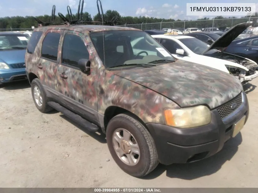 2003 Ford Escape Xlt VIN: 1FMYU03113KB79133 Lot: 39984955