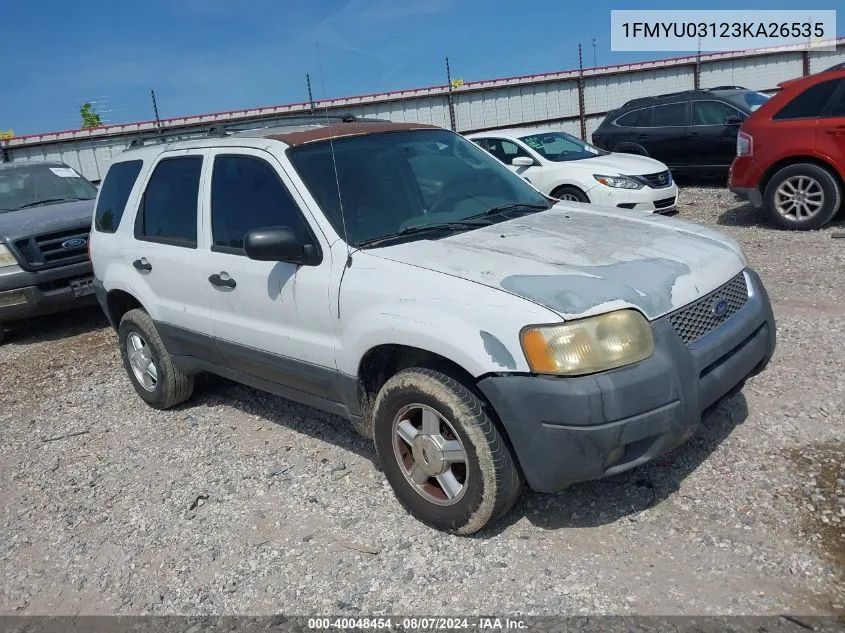 1FMYU03123KA26535 2003 Ford Escape Xlt