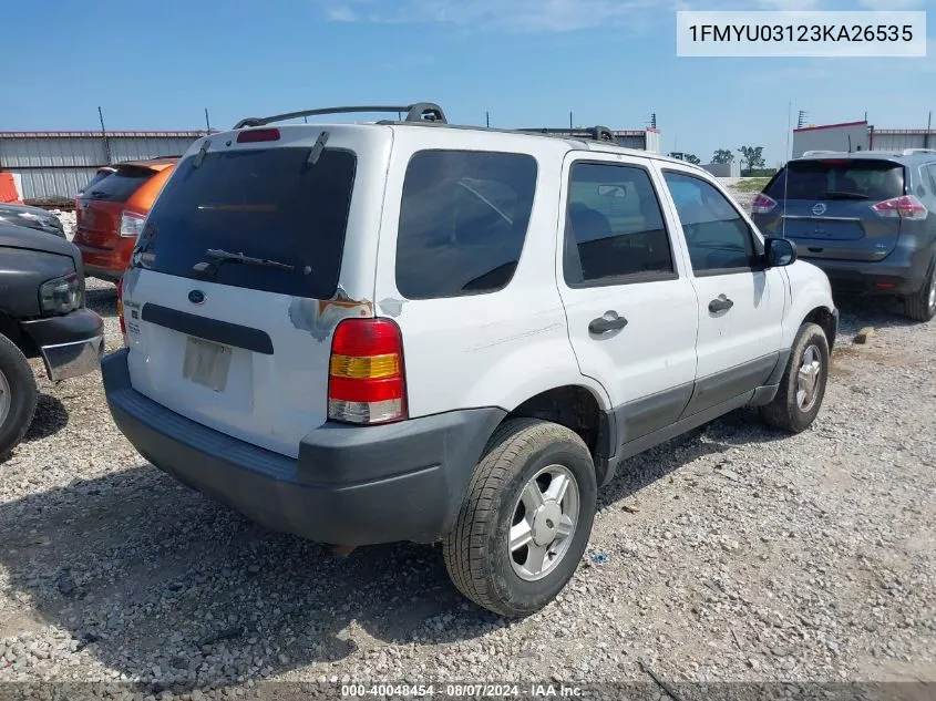 1FMYU03123KA26535 2003 Ford Escape Xlt