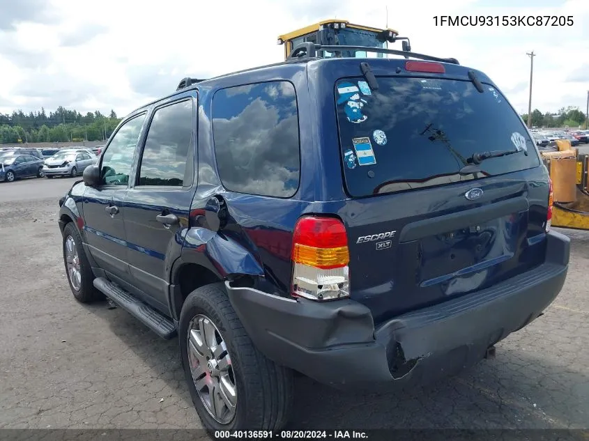 2003 Ford Escape Xlt VIN: 1FMCU93153KC87205 Lot: 40136591