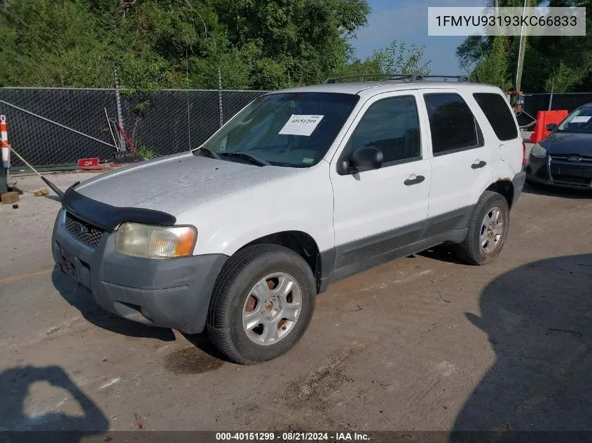 2003 Ford Escape Xlt VIN: 1FMYU93193KC66833 Lot: 40151299