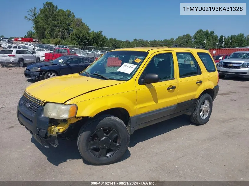 2003 Ford Escape Xls VIN: 1FMYU02193KA31328 Lot: 40162141